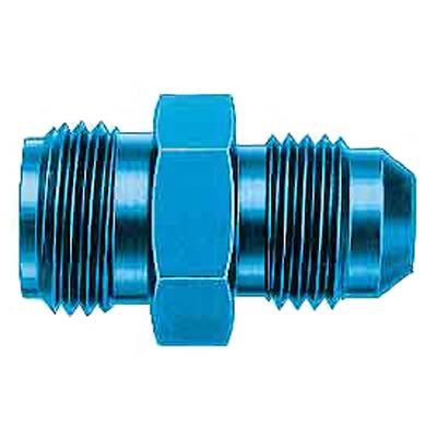 Aeroquip Fitting, Adapter, AN to Inverted Flare, Straight, Aluminum, Blue Anodized, -6 AN, 5/8-18 in. Inverted Flare