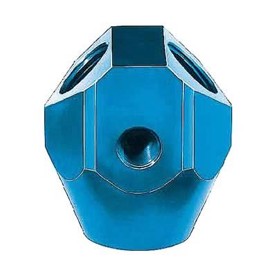 Aeroquip Fitting, Fuel Block 1/4 in., 1/4 in., 1/8 in., 3/8 in. NPT, Aluminum, Blue, Each
