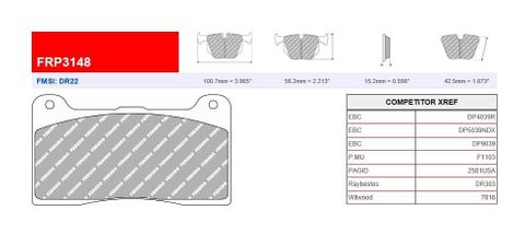 Ferodo DS2500 Brake Pads to suit Wilwood DynaPro (7816) Calipers