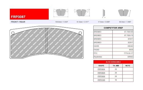 Ferodo Brake Pads To suit Brembo VO Gravel FIA Front Calipers