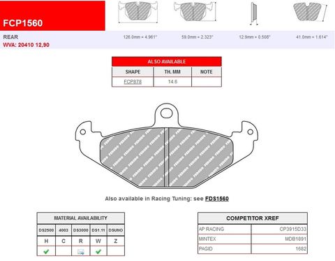 Ferodo Ds2500 Brake Pads