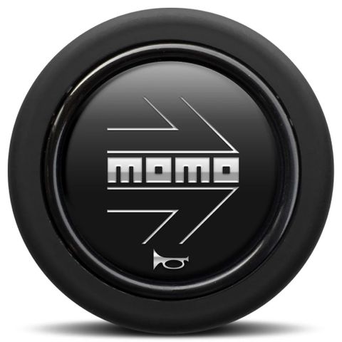 Momo Black Chromed Logo (Round Lip) Horn Button
