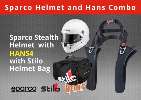 Sparco Stealth RF Helmet & Hans IV Combo