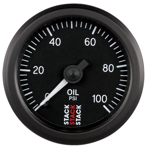 Gauge, Oil Press, Mechanical, 52mm, Black