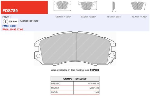 Ferodo DS Performance Brake Pads - Subaru Impreza 1.8 & 2.0 16V Front