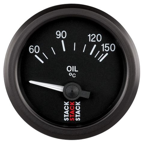 Gauge, Oil Temperature, Electric, 52mm, Black