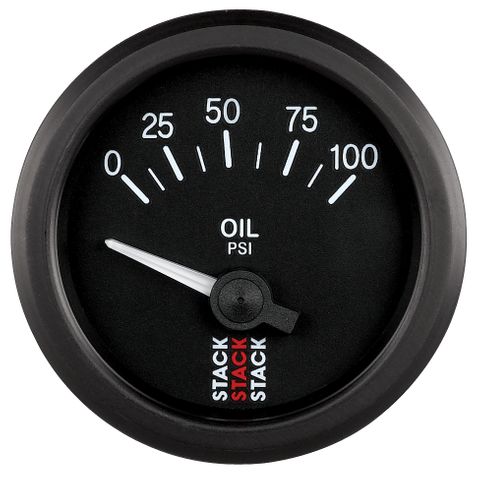 Gauge, Oil Pressure, Electric, 52mm, Black