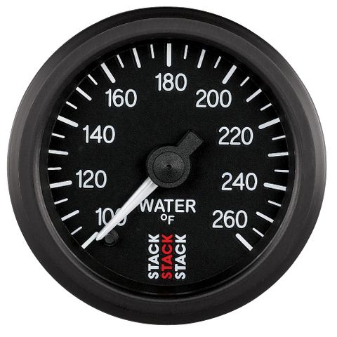 Gauge, Water Temp, Pro Stepper Motor, 52mm 100-260 degrees fahrenheit