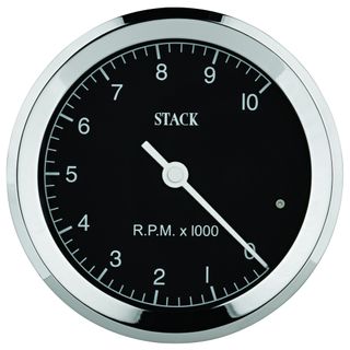 "Tachometer, Classic, 80mm, Black, 0-10k"