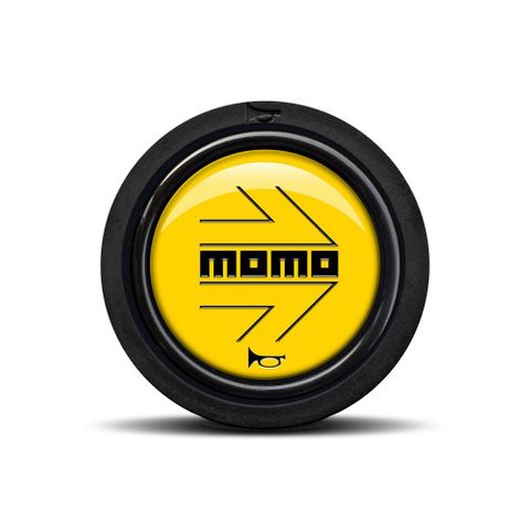 Momo Arrow Black Yellow (Flat Lip) Horn Button