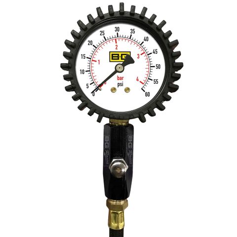B-G Racing Tyre Pressure Gauge - 2.5 Inch 0-60 PSI /0-4 Bar