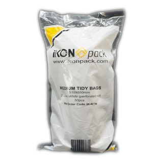 IKON MEDIUM 27LT TIDY BIN BAG WHITE20X50