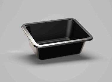 CPET TRAY BLACK OPEN 221x169x76MM [210]