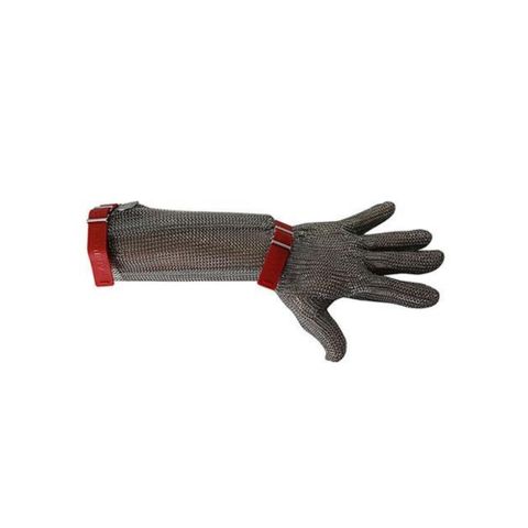 GLOVES MESH CUFF 20CM RED [MEDIUM]