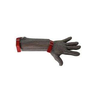 GLOVES MESH CUFF 20CM RED [MEDIUM]