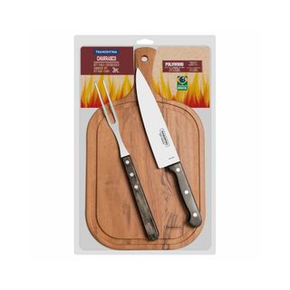 KNIFE TRAM. BBQ SET P/WOOD 3PC 21198914