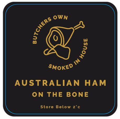 LABEL AUSTRALIAN HAM BLACK/GOLD [100]