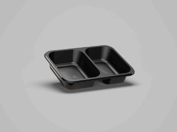 CPET TRAY BLACK 2PART 188X137X35MM [500]