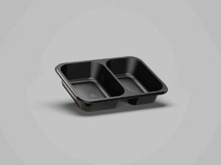 CPET TRAY BLACK 2PART 188X137X35MM [500]