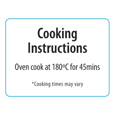 LABEL COOKING INSTRUCTIONS [1000]