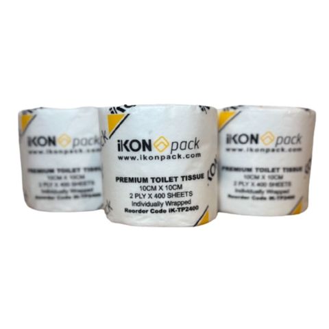 IKON TOILET ROLL 2PLY 400 SHEET 48/CTN