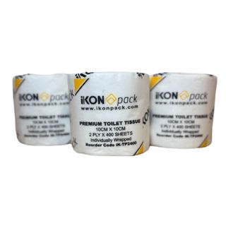 IKON TOILET ROLL 2PLY 400 SHEET 48/CTN