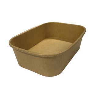 KRAFT RECTANGULAR CONTAINER 650ML [300]