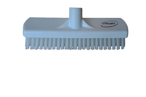 Vikan 41923 Short Handle Scrubbing Brush- Stiff, Blue