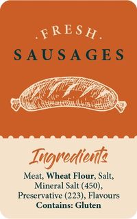 LABEL FRESH SAUSAGES INGREDIENTS [500]