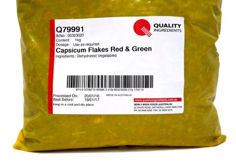 SPICE CAPSICUM FLAKES RED&GREEN 1KG