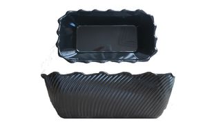 TRAY-BOWL BLACK SCALLOP 174X130  86MM