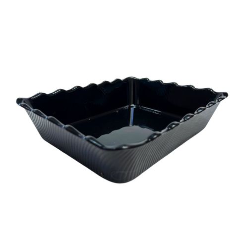TRAY-BOWL BLACK SCALLOP 310X252  74MM