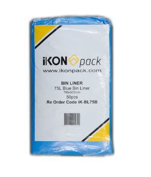 IKON BIN LINER 75 LT BLUE [5X50] 250