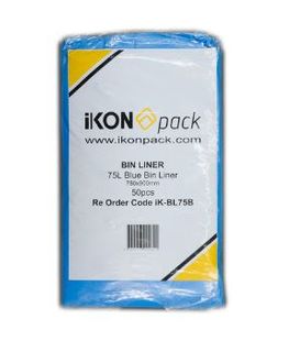 IKON BIN LINER 75 LT BLUE [5X50] 250