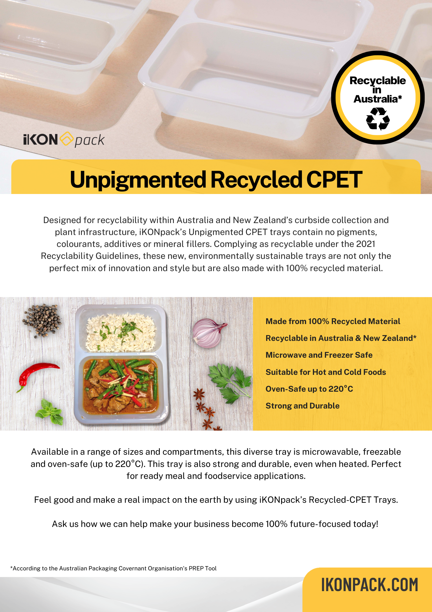 Disposable Meal Prep Containers Recyclable Cpet Food Trays Oven