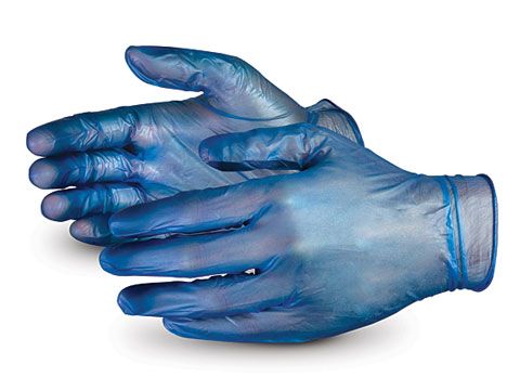 GLOVES VINYL BLUE SMALL POWDERED TBD