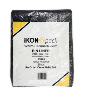 IKON WIZ BIN LINER 240LT BLACK [200]