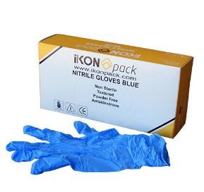 GLOVES NITRILE BLUE LGE