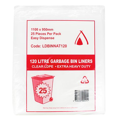 IKON 120LT 1100X950 CLR XHD LD BIN BAGS