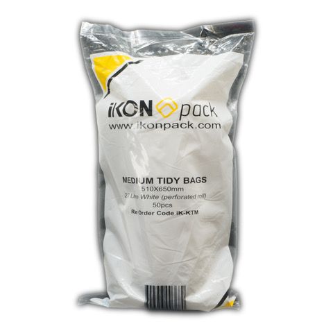 IKON MEDIUM 27LT TIDY BIN BAG WHITE20X50