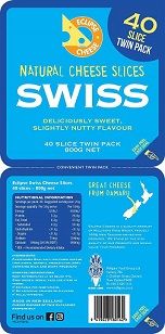 CHEESE SLICES SWISS (40) 800GM ECLIPSE