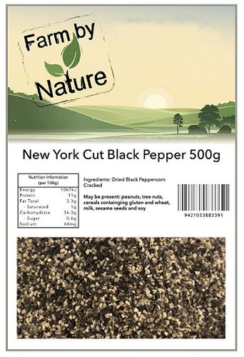 PEPPER BLACK NEW YORK CUT 500GM FARM BY NATURE