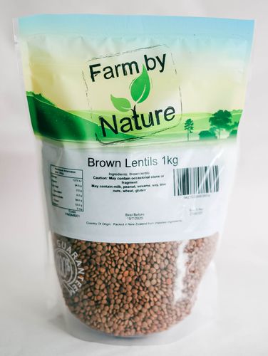 LENTILS BROWN 1KG FARM BY NATURE