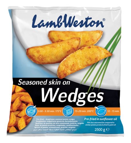 WEDGES SEASONED SK/ON EU 2.5KG 4CTN  L/WESTON 9866