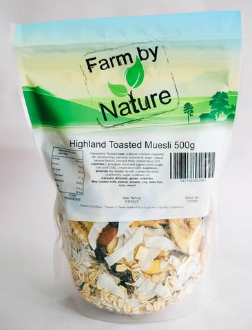 MUESLI HIGHLAND TOASTED 500GM FARM BY NATURE