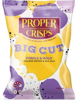 PROPER CRISP BIG CUT PURPLE & GOLD 140GM (12)