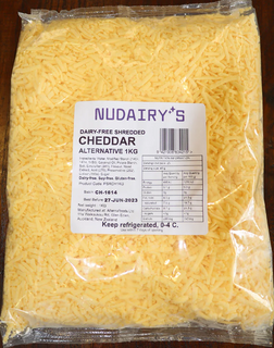 CHEESE CHEDDAR SHREDDED DAIRY FREE 1KG NUDAIRY