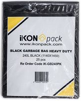 BAG GARBAGE 240LTR H/D 24SLV 4CTN IKON IKGB240PK