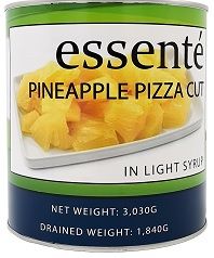 PINEAPPLE PIECES PIZZA CUT IN LIGHT SYRUP A10 ESSENTE