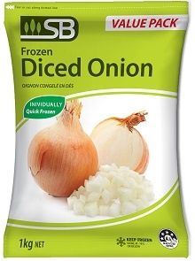 ONION DICED FRZ VALUE PACK 1KG 10CTN S/BREEZE 9986